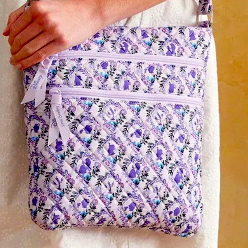 NWT Vera Bradley Disney Parks Beauty and the Beast triple zip hipster bag